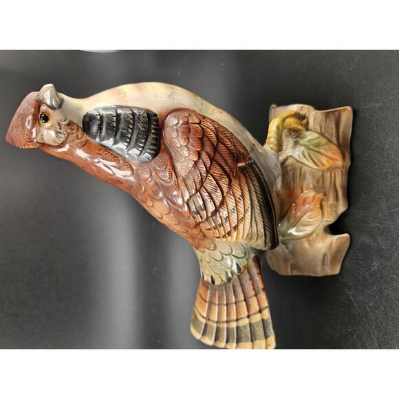 2 Mid Century Kitsch Ceramic Bobwhite Grouse Bird Figures JSC Malsons NY Label - Picture 6 of 15